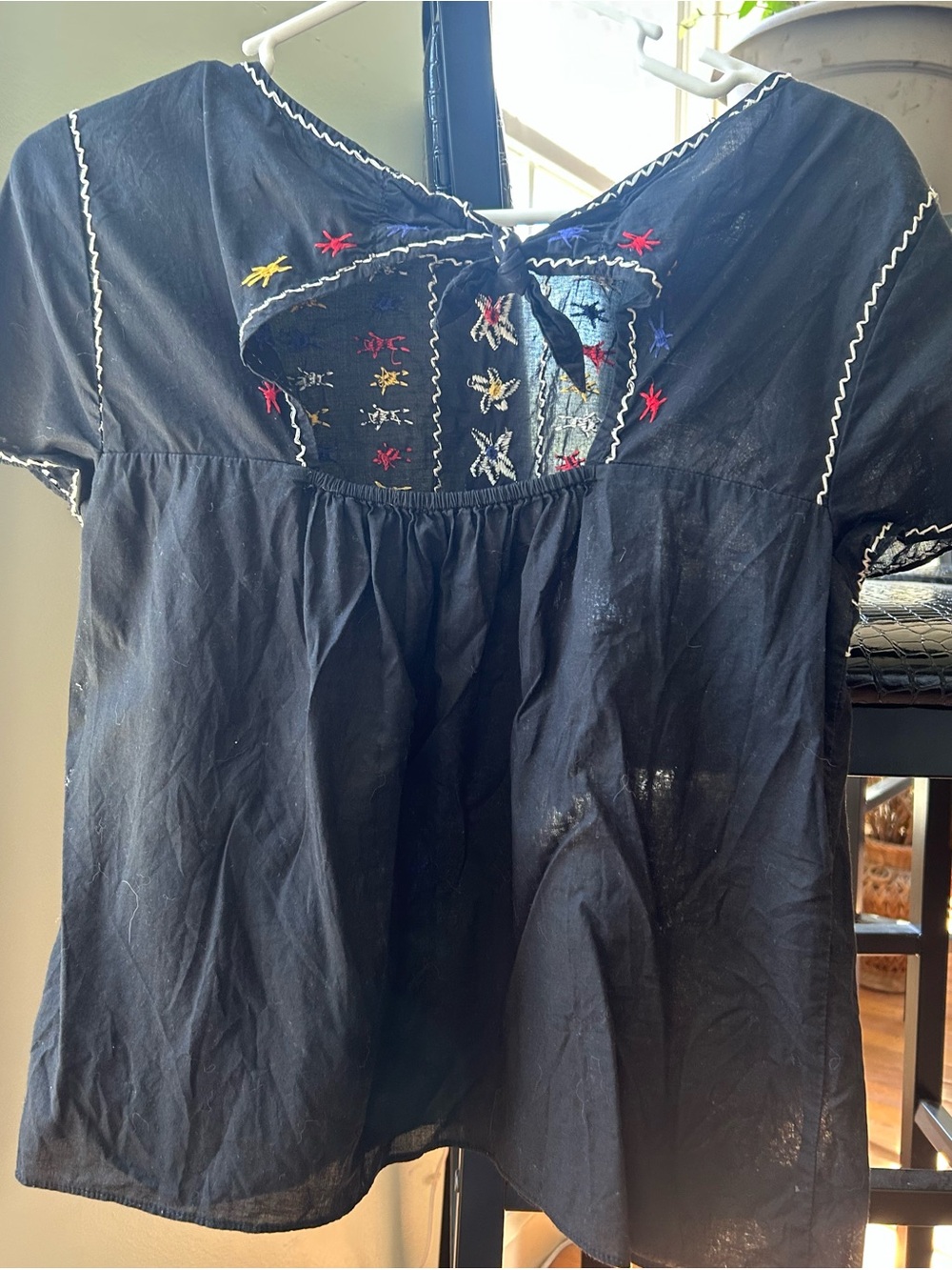 Madewell Embroidered tie-back cut out top - Picture 3 of 16